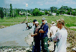 Builders working on the Moruya skatepark